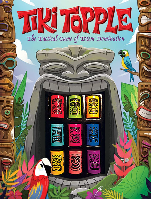 Gamewright Tiki Topple - Tactical Board Game of Totem Domination, Multi-colored, for Ages 10 to 15