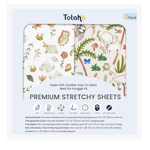 TotAha Premium Soft Graco Pack n Play Sheets Fitted, Super Stretchy Jersey