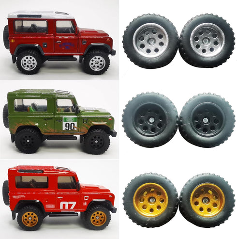 XYELKW 9 Set 1/64 1 64 3 3 1/64 Wheels for Trucks Wheels Off Road Simulation Custom Rubber Tires with Colors & Styles