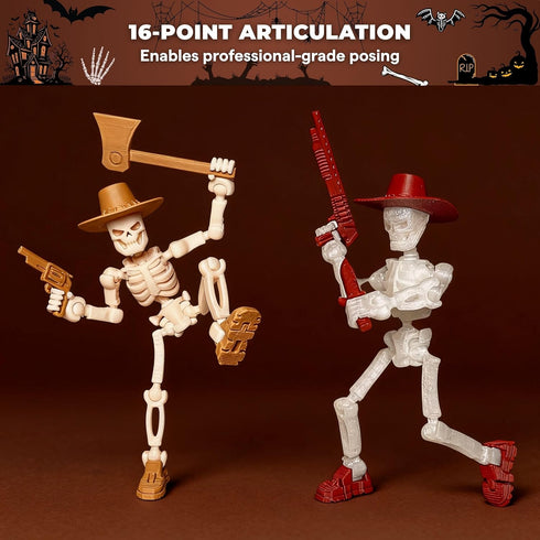T13 (Dummy 13 13), 3D Action Figure / Titan Skeleton Guard - Printed Poseable Robot | Skeletons for Kids, Christmas