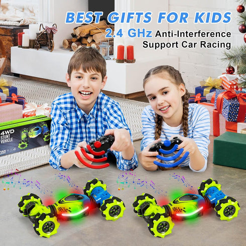 Gesture RC Car, 2.4GHz 4WD Gesture Sensing Stunt Car Toys for 6-12 yr Boys Girls, Offroad 360° Rotation with Lights