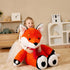 EARTHSOUND Giant Fox Stuffed Animal Plush Toy - Large Realistic Jumbo Soft Toys, Cute Huge Fluffy Plushy Gift for Kids