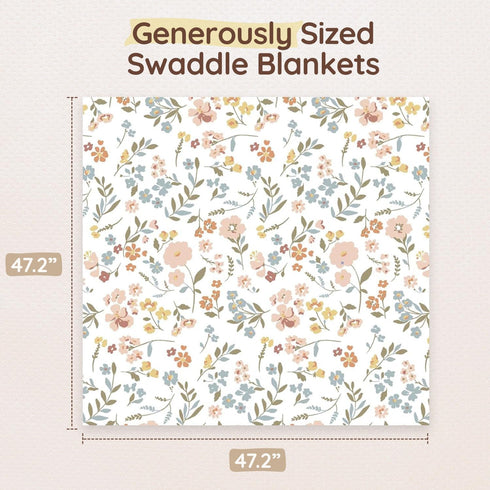 Set, 3 Pack 47"x47" Set Muslin Swaddle Blankets Baby Blanket Breathable Swaddles for Newborns, Soft Baby Swaddle