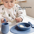 ezpz Tiny Bowl (Blue) - Silicone Suction Placemat + Bowl for Infants, Baby Led Weaning Supplies