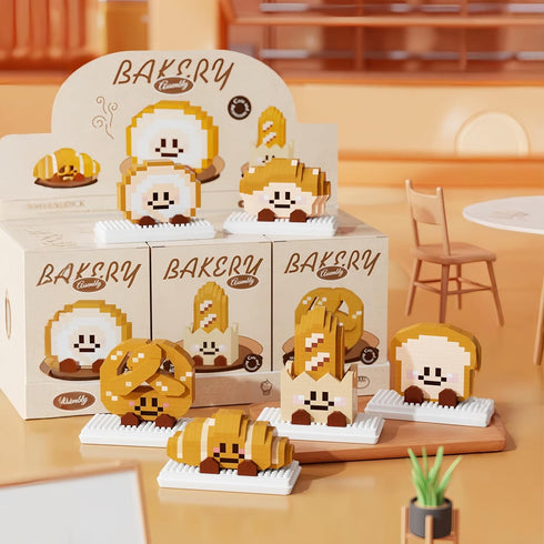 Sets (Sandwich,197 QMEAKMONY Mini Building Blocks Bread Cute Micro Mini Bread Building Bricks for Adults Micro Nano