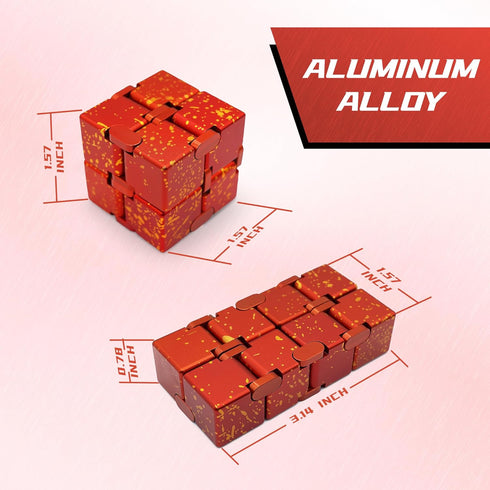 Red & Yellow Infinity Cube Fidget Toy - Quiet, Portable Stress Relief for All Ages