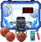 Indoor Basketball Hoop for Kids, Mini Hoop with Remote Control, 7-Color LED Lights & 3 Balls, Over Door