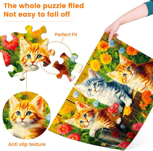 4 Packs 36 Large Piece Puzzles for Seniors, Dementia Puzzles, Alzheimer's Cognitive Games with 4 Storage Bags
