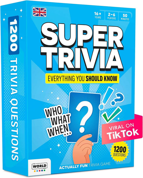 Super Trivia Game for Adults with 1200 Questions - Fun Board Game