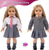 18 Inch Doll Clothes and Accessories - Halloween Magic School Uniform Costume Set with Outfit & Shoes