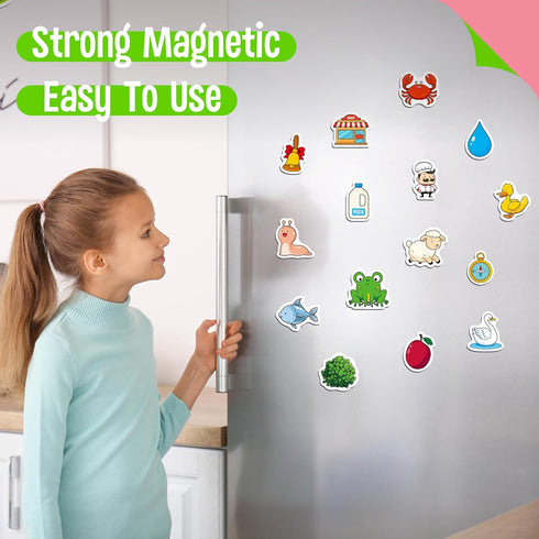 50 4+ PCS CVCC & CCVC Object Magnets, Magnetic Thickened Fridge Magnets Adorable Educational Learning Toys