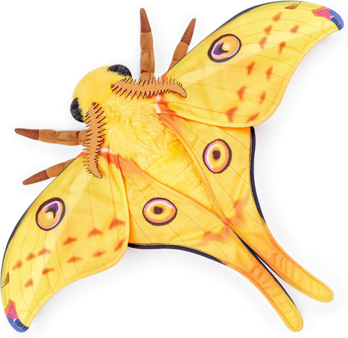 FRANKIEZHOU Realistic Luna Moth Plush Animal, Yellow 25 Inch Long-tailed Silk Moth Stuffed Toy for Kids