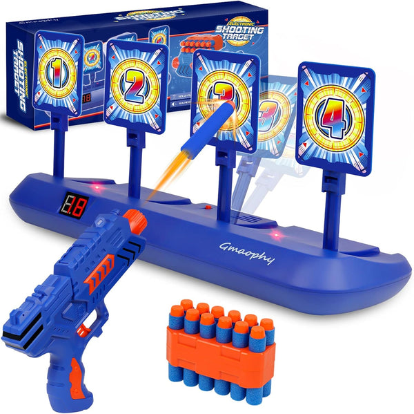 GMAOPHY Digital Targets with Foam Dart Toy Blaster, 4 Auto Reset Electronic Scoring Toys, Birthday/Christmas Gift for