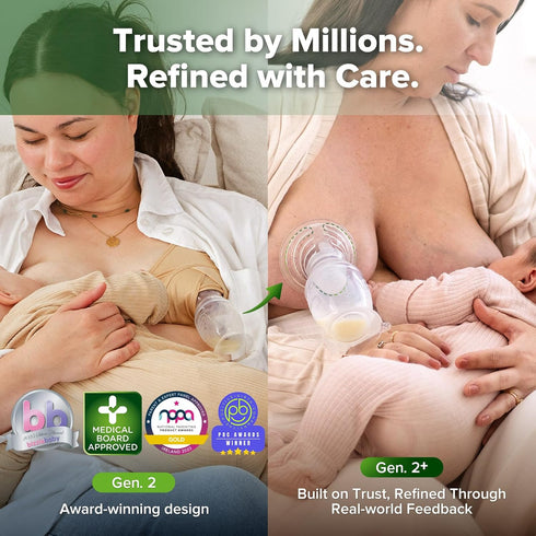 Gen.2 5oz/150ml Set, haakaa Plus Upgraded Manual Breast Pump, Multi-Ring ComfortCARE Sensitive Silicone Breast Pump