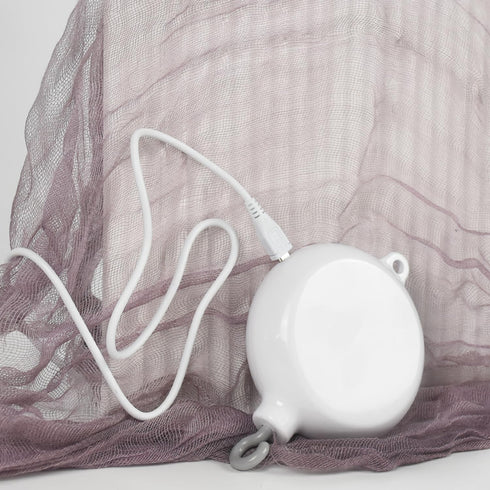 Crib Mobile Motor with Built-in SD Card, White Baby Mobile Rotary Music Box with Volume Control, Portable Sound Machine