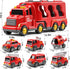 7-in-1 3 4 5 6 4-6, 2-4, 5-7, 4-8 JUKUDAHU Fire Trucks for Years Old Boys - Transport Car for Toddlers Sound and Light