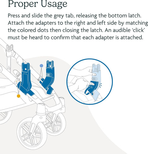 UPPAbaby Lower Adapter for Vista/Vista V2 Strollers, Compatible with RumbleSeat V2+, Bassinet, Aria, Mesa V2