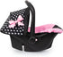 18", 3+, Bayer Design Dolls: Deluxe Car Seat: Hearts Black & Pink - Pretend Play Accessory for Dolls/Plushes Up to Ages