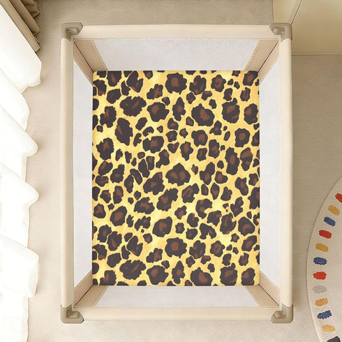 Bseiialft 52 28 Brown Black Leopard Cheetah Crib Sheets for Boys Girls Soft and Breathable Cotton Baby Sheets