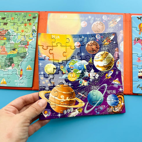 QUOKKA Magnetic Puzzles for Kids 4-6, 36 Pcs Travel Games for Ages 3-5, Learning Magnet Gift for Road Trip