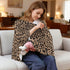 Pzuqiu Leopard Print Nursing Cover for Breastfeeding Soft Stretchy Breathable Car Seat Covers for Mom Mother Stroller