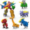 5-in-1 Robot Dinosaur Toys Set: Large Transforming Robot Take Apart Kit with 5 Dinosaur Action Figures for Kids Ages 4-9