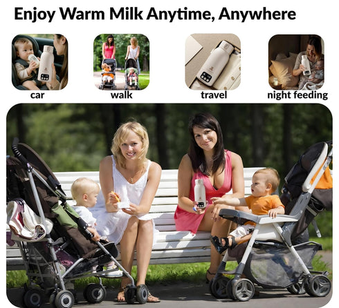 17oz Portable Bottle Warmer Baby Bottle Warmer for Breast Milk & Formula, Fast Heating with Smart Temperature Control