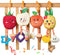 OR OR TU Baby Toys for 3 6 9 12 Months, Hanging Fruit Rattles, Infant Newborn Stroller Mobile Toys, Plush Wind Chime