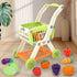 Ming You Set 2 1 3-5 Kids Shopping Cart with Cutting Play Food for Kid Kitchen, in Shopping Cart for Kids Grocery Store