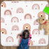 Boho Rainbow Portable Baby Play Mat, 43 x 43 Inch Washable Foldable Crawling Mat, Non Slip Playmat for Babies