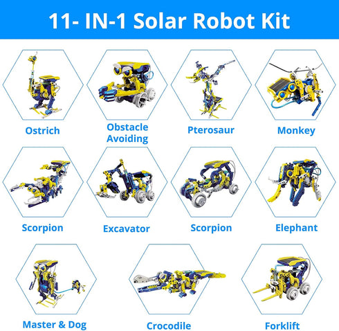 STEM Projects 11-in-1 Solar Robot Toy for Kids Ages 8-14 - Science Kits Educational Robotics to Build