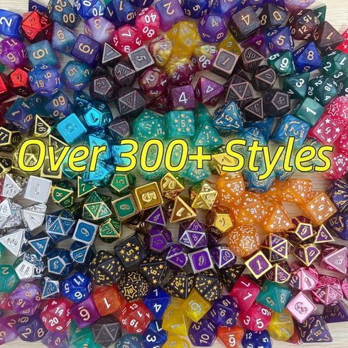UURM Set 7 Set (6 Pack Mystery Dice of Polyhedral Dice, DND Dice with Storage Bag and Rarity Card, RPG Dice, for Role