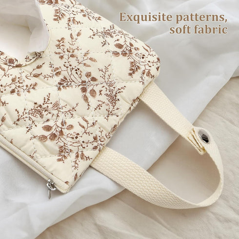 CEUTNIZ Mommy Quilted Baby Diaper and Wipes Pouch Portable Bag for Stroller Reusable Wipes Pouch with Lanyard