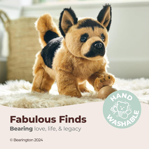 Bearington Lil' Chief The German Shepherd Stuffed Animal, 6.5 Inch Dog Plush Toy