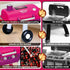 Set, Playset 2-Layer Playset, Kids Kitchen Toy Kids BBQ Grill with Smoke Sound Light, Barbecue Toy with Wheel