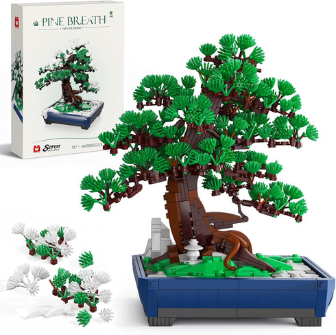 Wise Block Bonsai Tree Building Set, 950 pcs Pine Building Blocks, Artificial