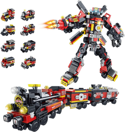 COBFDHA Train Sets Toys for Kids Age 8-12, 8-in-2 Building Blocks Kits for