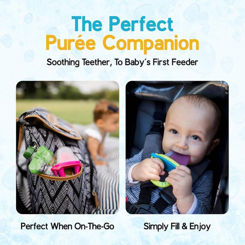 Set Teetherpop Fillable Freezable Teethers for Babies - Breastmilk Teether with Spill-Proof Sippy Slits Teething