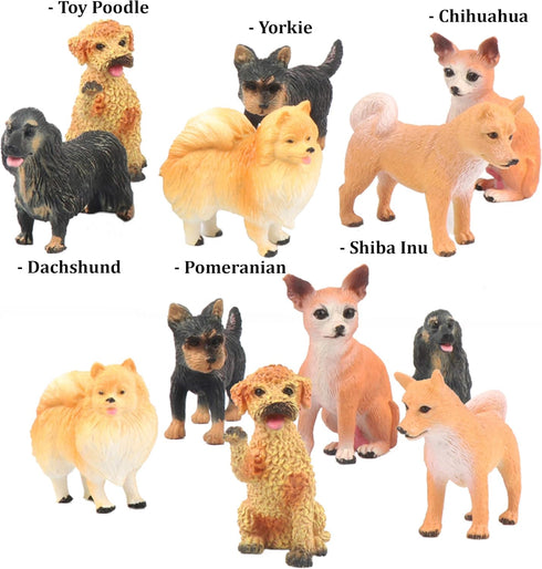 Liberty Imports 18 PCS Large Dog Figurines Playset, Realistic 4" Toy Pet Figures