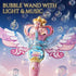 12 3-8 Uregoio Princess Bubble Wand for Girls - Rechargeable Spinning Light Up Magic Fairy Scepter Bubble Machine Toy