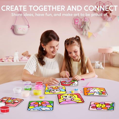 8 4-9 JOVA Klever Kits Air Dry Clay Painting, Air Clay Kit for Kids, Pre-grooved Filling and Original Designed Boards