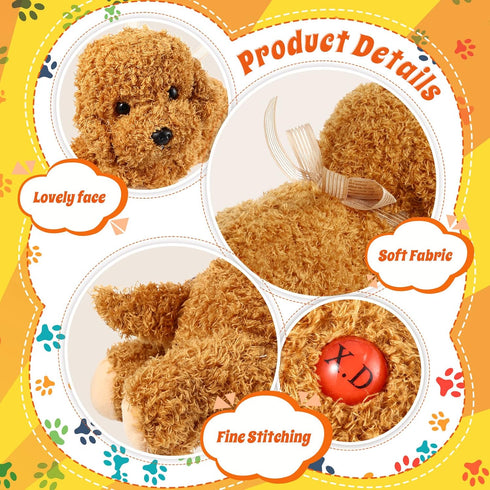 4 Pieces Dog Stuffed Animal 11 Inch Puppy Plush Toy, Valentine's Day Soft Plush Animals, 4 Colors