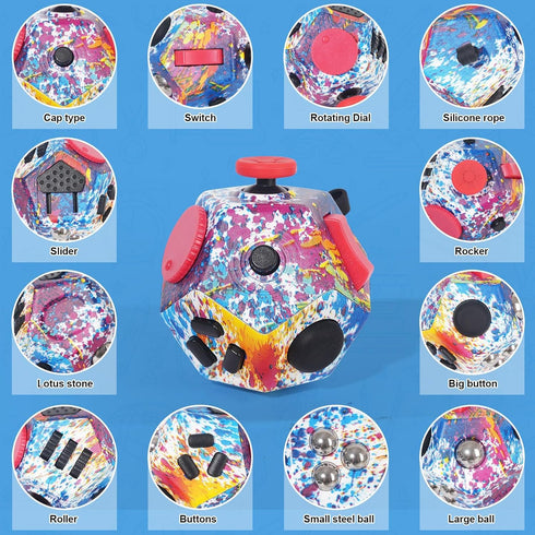 Mini Fidget Toys, Colorful Idea Fidget Dodecagon Toys for Adults and Children Help Relief