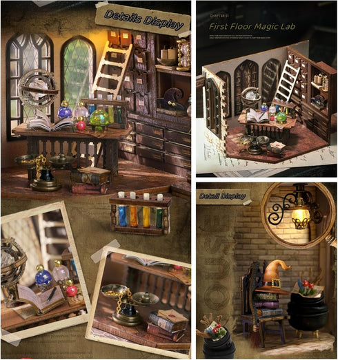Flever Miniature DIY Dollhouse Kit with Furniture for Romantic Artwork Gift (William's Magic House)