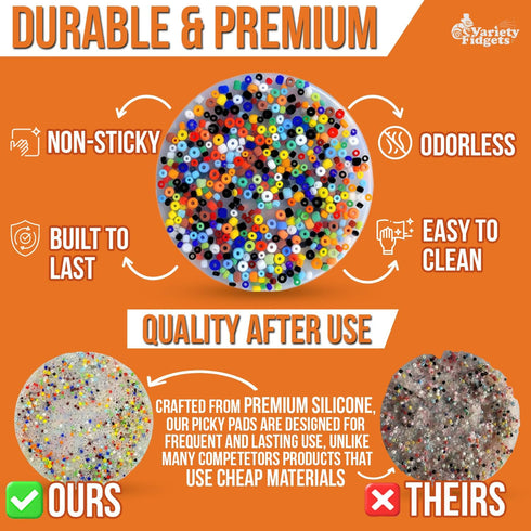 VarietyFidgets (2 Pack, 10 cm) Picky Pad | Skin Picking Fidget Toys for Anti Skin Picking, Trichotillomania Fidget Toys