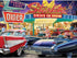 Bits and Pieces 300 Piece Jigsaw Puzzle for Adults, 50s Starlite Diner, 18" x 24" Classic Cars Drive-in Puzzle