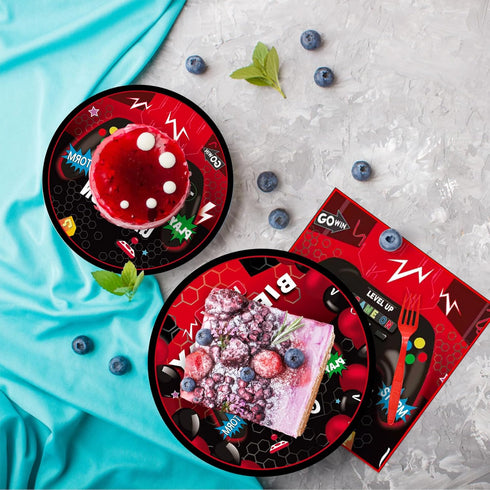 Gamer Theme Party Kit for 24 Guests - 97 Pcs Including Plates, Forks, Napkins, Bunting for Epic Gaming Decor