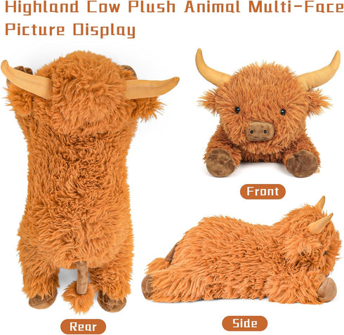 5 lbs 22 JellyMallow Highland Cow Weighted Stuffed Animals in, Highland Cow Weighted Stuffed Animal Plushies, Adorable