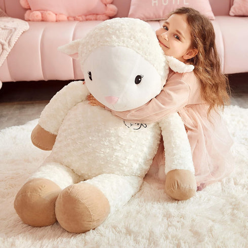 IKASA 30" Giant Sheep Stuffed Animal - Jumbo Soft Kawaii Plush Toy for Kids & Girlfriend
