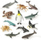 RECUR Shark Toys Cake Topper for Kids Boys Sea Creatures Octopus Mini
